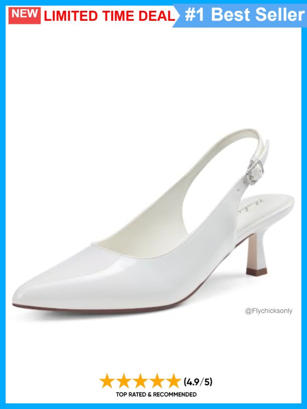 Women's Kitten Heel Slingback Pumps Pointed Toe Faux Leather Closed Toe